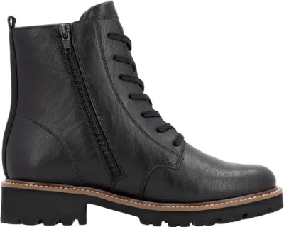 Imagen del producto de Botas de mujer, estilo botín, con cordones, color negro, para uso casual