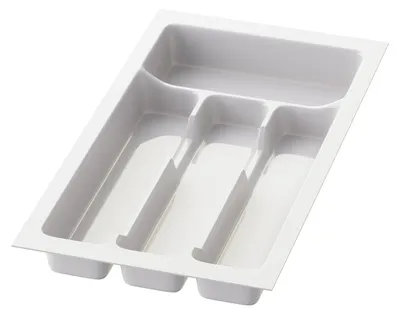 Produktbild von Sossai Besteckeinsatz Divio für Schubladen 30cm | 23 x 43 cm | Weiß Besteckkasten Schubladeneinsatz