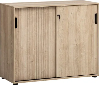 Produktbild von Büro Aktenschrank 100 cm breit in Eiche, abschließbar - ELURU-80