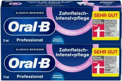 Produktbild von Oral-B Professional Zahnfleisch-Intensivpflege & Antibakterieller Schutz Intensive Reinigung Zahncreme / Zahnpasta, 2x75 ml