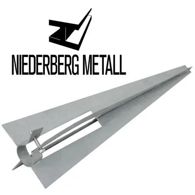 Zdjęcie produktu dla Gniazdo uziemienia z zaciskiem 50 cm Gniazdo wbijane Gniazdo uziemienia wbijane Ø34 mm metalowe