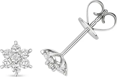 Produktbild von Funkelndes Feuer 18 Karat (750) Weißgold Stern Damen - Diamant Paar Ohrstecker Brillant-Schliff 0.29 Karat G - VS; TRS34703