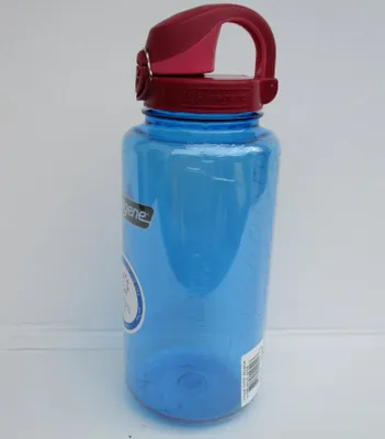 Produktbild von NALGENE Trinkflasche 1 Liter NEU mit OTF Trinkverschluss Flasche Blau Verschluss Rot/Hellrot