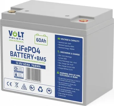 Image de Volt Polska Lithium-Gelassium-Fosphate Battery Lifepo4 12V 60Ah 60A