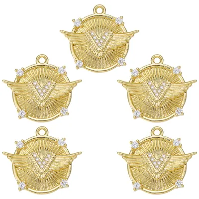 Productafbeelding van Set van 5 vergulde sterrenbedeltjes voor sieraden