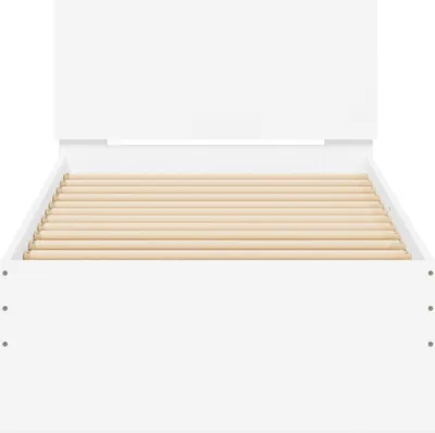 Produktbild von vidaXL Bettgestell mit Kopfteil Weiß 90x200 cm Holzwerkstoff