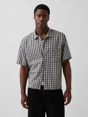 Produktbild von GAP Herren Leinen Kurzarm Hemd XL mit geradem, lässigem Schnitt und Brusttasche