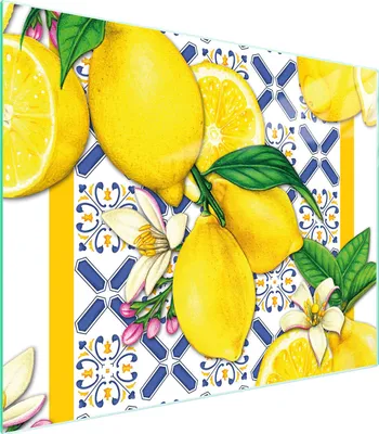 Obrázok produktu pre Sklenená doska na krájanie 52x40 citrónov