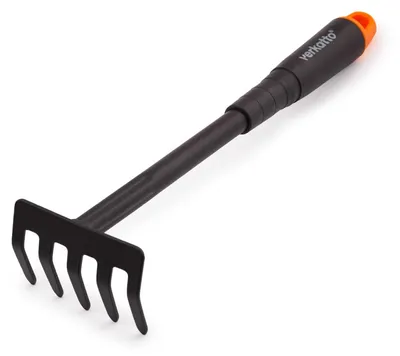 Immagine prodotto di Mivos Rastrello da giardino in acciaio a 5 denti, 9 cm, ergonomico
