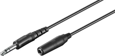 Immagine prodotto di Goobay 50428 Cavo di prolunga per cuffie e audio AUX, 3 pin 6,35 mm, 5 m, nero - Spina Jack 6,35 mm (3 pin, stereo) > Presa Jack 6,35 mm (3 pin, stereo)