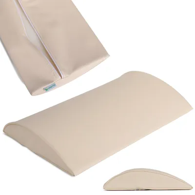 Produktbild von Habys Lenden-Halbrolle, Lagerungsrolle, Nackenkissen, Nackenrolle | für Massage und Therapie, Kniehalbrolle, 40x25x5cm | Hart Beige