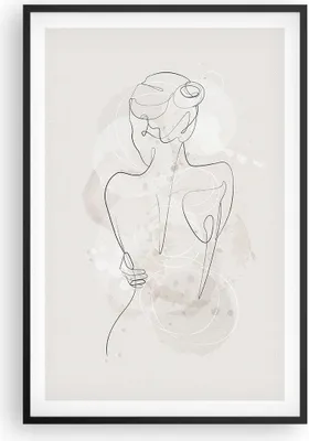 Produktbild von Gerahmtes Poster - Schwarzer Rahmen - Frau Rücken Rücken - 61x91,5 cm - Wand Bild - Wanddeko - Wandbilder - Kunstposter - Wandposter - Bilderrahmen - Bilder - Kunstdruck - P2BPA61x91-5090