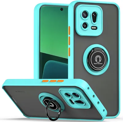 Immagine prodotto di Custodia per Xiaomi 13 opaca traslucida in TPU con supporto ad anello e supporto Blu