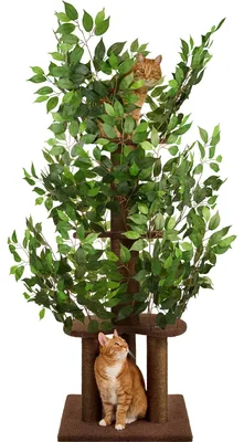 Produktbild von Katzenbaum mit 4 Ebenen und Kratzsäulen, Platzsparend und Langlebig