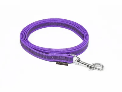 Produktbild von Mystique® Gummierte Leine 12mm mit Handschlaufe Standard Karabiner lila 3m