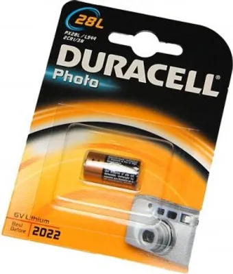 Produktbild von Duracell Photo 28L, Nickel-Oxyhydroxide (NiOx), Zylindrische, 6 V, 84 mm, 14 mm, 119 mm