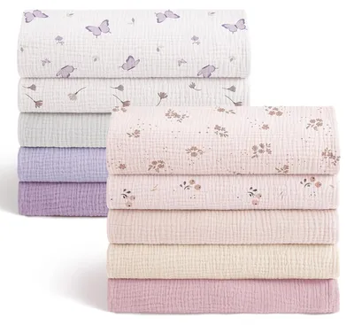 Produktbild von Omgoods – Set mit 10 atmungsaktiven Baumwoll-Spucktüchern für Babys