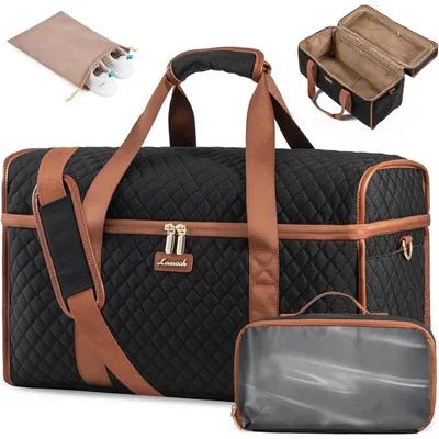 Productafbeelding van Reistas XL, dames, weekendtas, handbagage, sporttas, ziekenhuistas, zwart en bruin