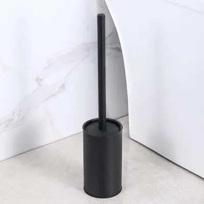 Produktbild von WC-Bürste aus Edelstahl mit Halterung, freistehend, leistungsstarker Badreiniger (schwarz)
