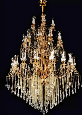 Image de Lustre cristal salon plafonnier grandes villas lampes 160x280