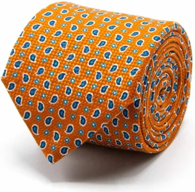 Produktbild von Krawatte für Herren aus Panama Orange mit Paisley-Muster
