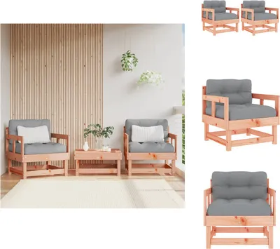 Produktbild von vidaXL Gartenstühle mit Kissen 2 Stk. Massivholz Douglasie -  Gartensofaelemente