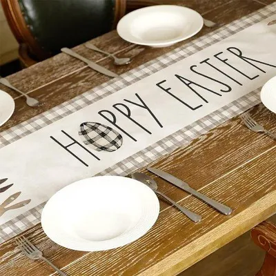 Immagine prodotto di Tovaglia di Quaresima in lino, lavabile, antiscivolo, per decorare il tavolo della cucina