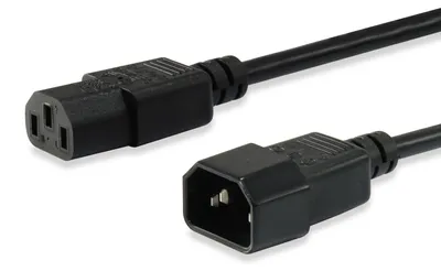 Produktbild von Equip Hochwertiges Netzkabel, C13 auf C14, 1,8m, 1,8 m, C14-Koppler, C13-Koppler, H05VV-F3G, 250 V, 10 A