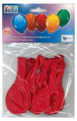 Zdjęcie produktu dla Karaloon 8 czerwonych balonów imprezowych w jakości helu