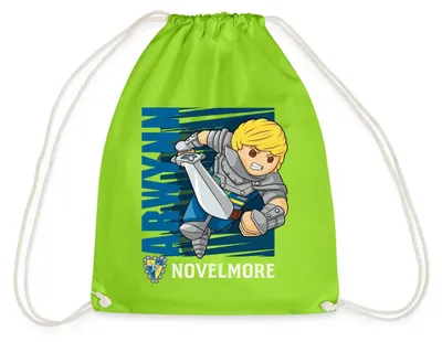 Produktbild von Spreadshirt PLAYMOBIL Novelmore Charakter Arwynn Turnbeutel, One size, Neongrün