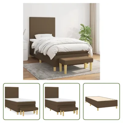 Produktbild von The Living Store Boxspringbett mit Matratze Dunkelbraun 90x200 cm Stoff