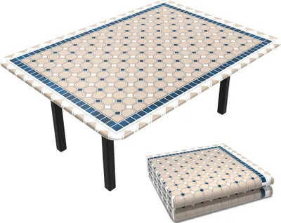 Produktbild von VOUNOT® Tischdecke Outdoor, Elastisch Rechteckig Gartentischdecke, Abwaschbar abwischbar Wetterfest, 180x114 cm