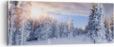 Produktbild von Bild auf Leinwand - Leinwandbild - Abenteuer alpen winter schnee - 140x50cm - Wand Bild - Wanddeko - Leinwanddruck - Bilder - Kunstdruck - Wanddekoration - Leinwand bilder - Wandkunst - AB140x50-2433