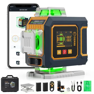 Kreuzlinienlaser 4×360° selbstnivellierend grün mit LCD