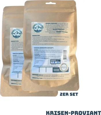 Produktbild von Krisen-Proviant - 2er-Set Tomaten-Cremesuppe (instant) Notvorrat - 5 Jahre MHD