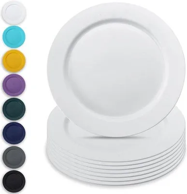 Produktbild von Weißes Plastik-Essgeschirr-Set 8-teilig 25cm