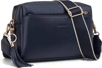 Produktbild von Roulens Damen Handy Umhängetasche Veganem Leder Crossbody Schultertasche C-schwarz