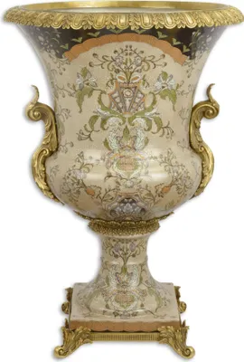 Produktbild von Amphore Porzellan mit Bronze Vase Replikat Retro Design Dekoration