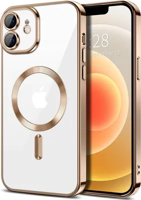 Produktbild von Magnetische Klar Hülle für iPhone 12, Kompatibel mit MagSafe, Elektroplattiert Handyhülle mit Kameraschutz Braun