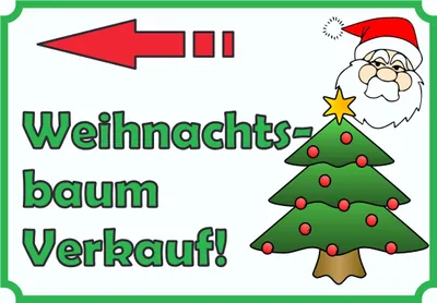 Produktbild von Verkaufsschild Schild Weihnachtsbaum links A0 Rückseite selbstklebend