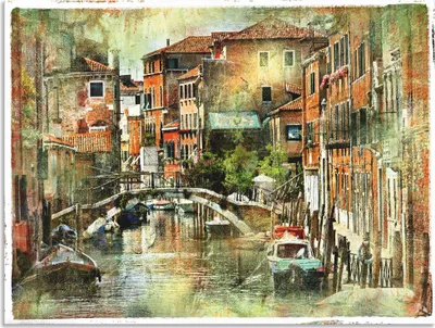 Produktbild von ARTland Wandbild Alu für Innen & Outdoor Kanal in Venedig Größe: 80x60 cm