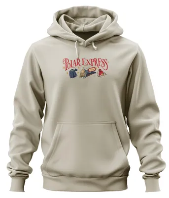 Zdjęcie produktu dla Polar Express, świąteczny pociąg, napis "I Believe", bluza z kapturem, kolor naturalny, rozmiar 3XL