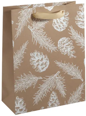 Productafbeelding van sigel Kerstcadeauzak "Dennappels en dennentakken"