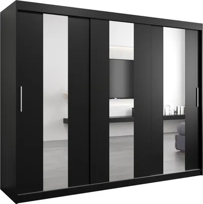 Produktbild von Kleiderschrank, Schiebetürenschrank Schlafzimmer, Schrank mit Spiegel POLE 250 cm