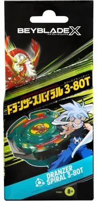 Image de Toupie beyblade x dranzer spiral 3-80t - type equilibre - pack toupie et lanceur - hasbro f9585
