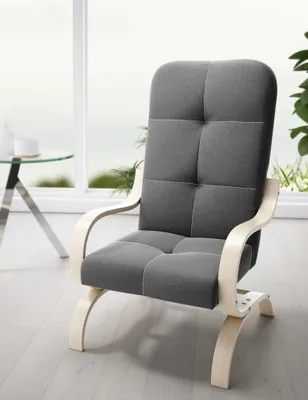 Zdjęcie produktu dla LIKMA Ciemnoszary Fotel Manila Do Salonu Z Podłokietnikami Nowoczesny Fotel Wypoczynkowy 65x97x79 cm Skandynawski Tapicerowany