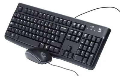 Produktbild von Logitech MK120, Kabelgebunden, USB, Mechanischer Switch, QWERTY, Schwarz, Maus enthalten
