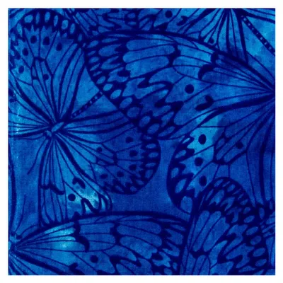 Produktbild von Baumwollstoff mit Schmetterlingsdruck, 100 % Baumwolle, Meterware, 112 cm breit (Königsblau)