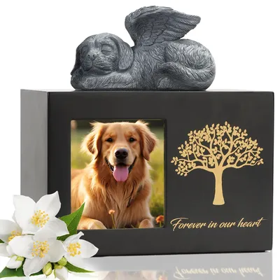 Immagine prodotto di Urna per cani in legno con decorazioni