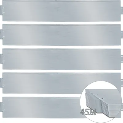 Obrázok produktu pre Wolketon Obruba trávnika pozinkovaná, kovová obruba záhonu, kovová obruba záhonu na kosenie (45 metrov - výška 18 cm)